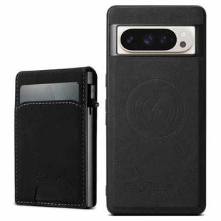For Google Pixel 9 Pro Suteni H19 Litchi Grain 2-in-1 Removable Card Box Back Phone Case(Black)