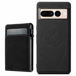 For Google Pixel 7 Pro Suteni H19 Litchi Grain 2-in-1 Removable Card Box Back Phone Case(Black)