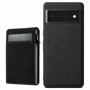 For Google Pixel 6 Pro Suteni H19 Litchi Grain 2-in-1 Removable Card Box Back Phone Case(Black)