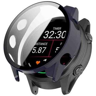 For Garmin Forerunner 970 Tempered Film Integrated PC Watch Protective Case(Ink Blue)