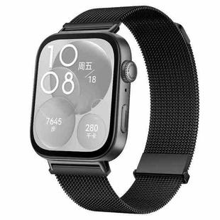 For Huawei Watch Fit 4 Pro / Fit 4 / Fit 3 Milanese Magnetic Metal Watch Band(Black)