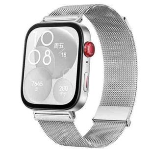 For Huawei Watch Fit 4 Pro / Fit 4 / Fit 3 Milanese Magnetic Metal Watch Band(Silver)