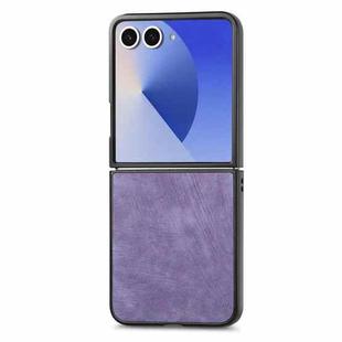 For Samsung Galaxy Z Flip 7 5G Vintage Leather PC Back Cover Phone Case(Purple)