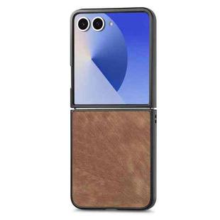 For Samsung Galaxy Z Flip 7 5G Vintage Leather PC Back Cover Phone Case(Brown)