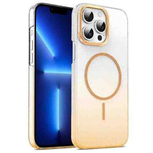 For iPhone 13 Pro Gold Diamond Glitter Gradient MagSafe Shockproof Phone Case(Gold)