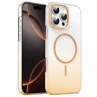 For iPhone 16 Pro Max Gold Diamond Glitter Gradient MagSafe Shockproof Phone Case(Gold)