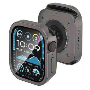 For Apple Watch Series 10 46mm Tempered Film Integrated Aluminum Watch Case(Titanium)