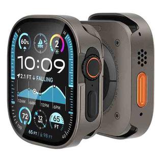 For Apple Watch Ultra 49mm Tempered Film Integrated Aluminum Watch Case(Titanium)