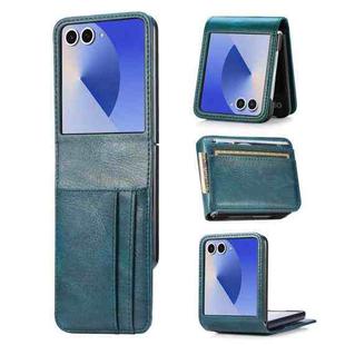 For Samsung Galaxy Z Flip7  5G Vertical Flip Card Slot Leather Phone Case(Green)