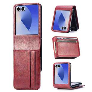 For Samsung Galaxy Z Flip7  5G Vertical Flip Card Slot Leather Phone Case(Red)