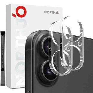 For iPhone 17 2pcs NORTHJO Camera Lens Protector 3D HD Tempered Glass Film(Clear)