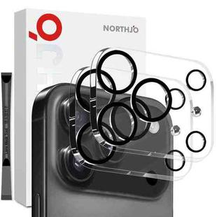 For iPhone 17 Pro Max 2pcs NORTHJO Camera Lens Protector 3D Night Shot Tempered Glass Film(Black)