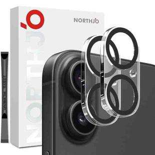 For iPhone 17 2pcs NORTHJO Camera Lens Protector 3D Night Shot Tempered Glass Film(Black)