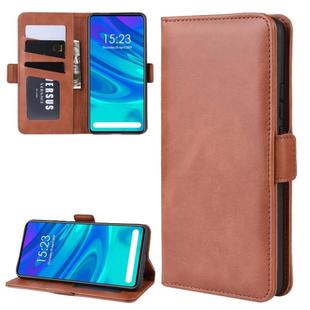 Double Buckle Wallet Stand Leather Cell Phone Case for P SMART Z，with Wallet & Holder & Card Slots(Brown)