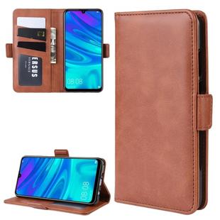 Double Buckle Wallet Stand Leather Cell Phone Case for Huawei P30 LITE，with Wallet & Holder & Card Slots(Brown)