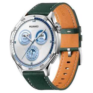 22mm Quick Release Button Buckle Genuine Leather Watch Band(Green)