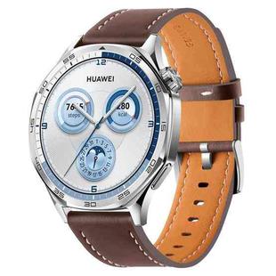 22mm Quick Release Button Buckle Genuine Leather Watch Band(Brown)