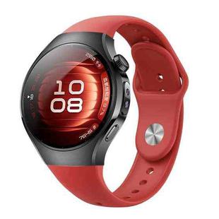For Huawei Watch 5 42mm Reverse Buckle Silicone Watch Band(Red)