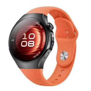 For Huawei Watch 5 46mm Reverse Buckle Silicone Watch Band(Orange)