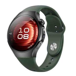 For Huawei Watch 5 46mm Reverse Buckle Silicone Watch Band(Wilderness Green)