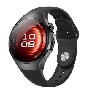 For Huawei Watch 5 46mm Reverse Buckle Silicone Watch Band(Black)