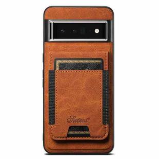 For Google Pixel 6 Pro Suteni H17 Litchi Texture Leather Magnetic Detachable Wallet Phone Case(Khaki)