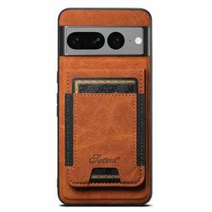 For Google Pixel 7 Pro Suteni H17 Litchi Texture Leather Magnetic Detachable Wallet Phone Case(Khaki)