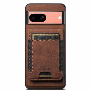 For Google Pixel 7a Suteni H17 Litchi Texture Leather Magnetic Detachable Wallet Phone Case(Brown)