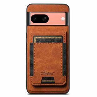 For Google Pixel 7a Suteni H17 Litchi Texture Leather Magnetic Detachable Wallet Phone Case(Khaki)
