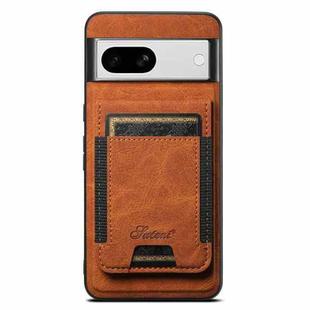For Google Pixel 8a Suteni H17 Litchi Texture Leather Magnetic Detachable Wallet Phone Case(Khaki)