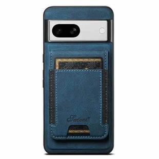 For Google Pixel 8a Suteni H17 Litchi Texture Leather Magnetic Detachable Wallet Phone Case(Blue)