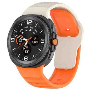 For Samsung Galaxy Watch 8  40 / 44mm Dot Pattern Release Buckle Silicone Watch Band(Starlight Orange)