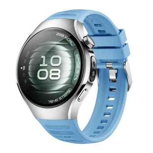 For Huawei Watch 5 42mm Corrugated Silicone Watch Band(Cloud Blue)
