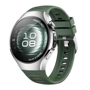 For Huawei Watch 5 42mm Corrugated Silicone Watch Band(Wilderness Green)