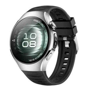 For Huawei Watch 5 42mm Corrugated Silicone Watch Band(Black)