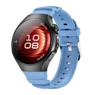 For Huawei Watch 5 42mm Metal Pin Buckle Silicone Watch Band(Cloud Blue)
