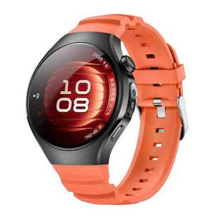 For Huawei Watch 5 42mm Metal Pin Buckle Silicone Watch Band(Orange)
