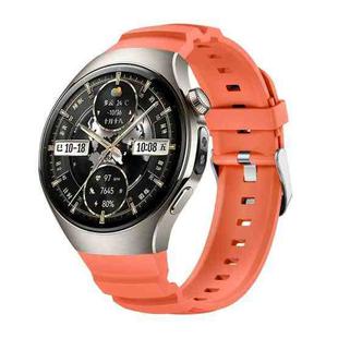 For Huawei Watch 5 46mm Metal Pin Buckle Silicone Watch Band(Orange)