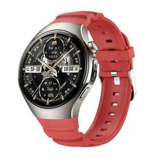 For Huawei Watch 5 46mm Metal Pin Buckle Silicone Watch Band(Red)