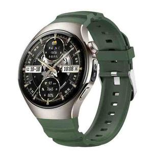 For Huawei Watch 5 46mm Metal Pin Buckle Silicone Watch Band(Wilderness Green)