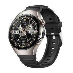 For Huawei Watch 5 46mm Metal Pin Buckle Silicone Watch Band(Black)