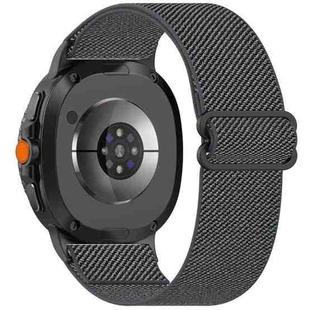 For Samsung Galaxy Watch 8 40 / 44mm Ethnic Style Elastic Nylon Braided Watch Band(Dark Gray)