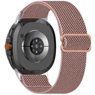 For Samsung Galaxy Watch 8 40 / 44mm Ethnic Style Elastic Nylon Braided Watch Band(Rose Pink)
