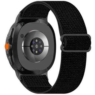 For Samsung Galaxy Watch 8 40 / 44mm Ethnic Style Elastic Nylon Braided Watch Band(Black)