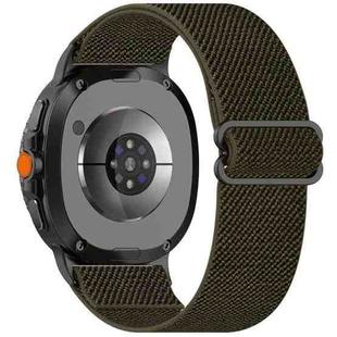 For Samsung Galaxy Watch 8 40 / 44mm Ethnic Style Elastic Nylon Braided Watch Band(Army Green)