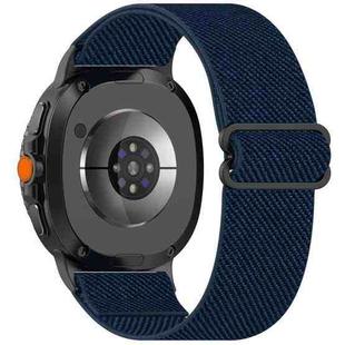 For Samsung Galaxy Watch 8 40 / 44mm Ethnic Style Elastic Nylon Braided Watch Band(Midnight Blue)