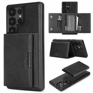 For Samsung Galaxy S25 Ultra 5G Kalebol Strong Magnetic MagSafe Tri-Fold Wallet Leather Phone Case(Black)