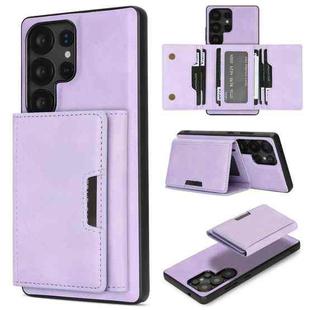For Samsung Galaxy S25 Ultra 5G Kalebol Strong Magnetic MagSafe Tri-Fold Wallet Leather Phone Case(Purple)