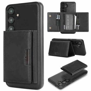 For Samsung Galaxy S24+ 5G Kalebol Strong Magnetic MagSafe Tri-Fold Wallet Leather Phone Case(Black)