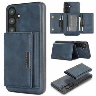 For Samsung Galaxy S24+ 5G Kalebol Strong Magnetic MagSafe Tri-Fold Wallet Leather Phone Case(Blue)